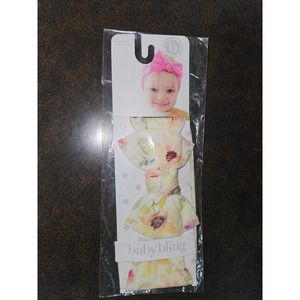 #831 Original Baby Bling Fab-Bow-Lous baby headbands in June Bloom NEW
